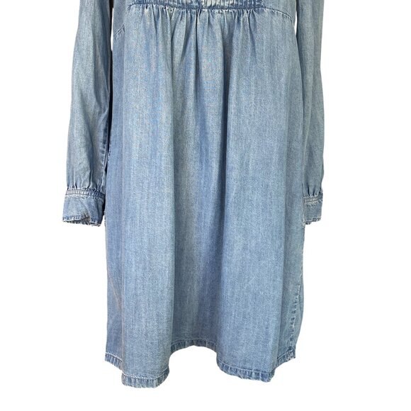 Paul & Joe Sister Batignole Denim Pintuck Mini Dress Blue Jean Pockets Cottage-6 - Picture 5 of 14